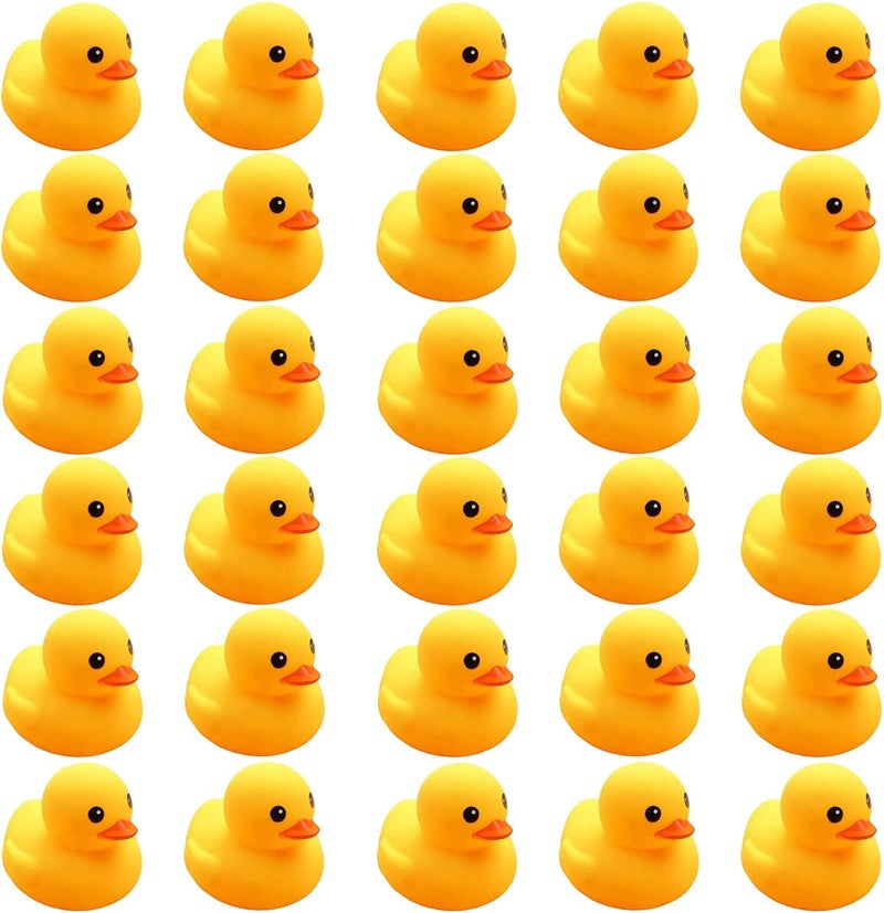 CICITOYWO Yellow Rubber Ducks 30pcs Preschool Small Bath Toys Bathtub Floating Squeaky Duckies Gift for Baby Shower Infants Kids Toddler Party Decoration Small