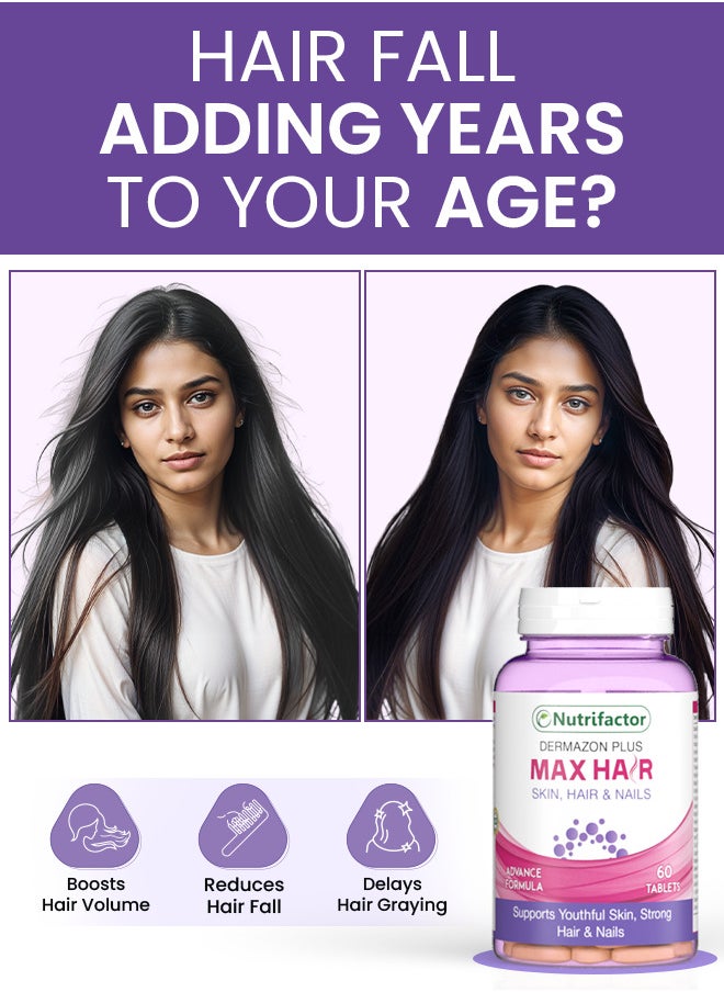 Nutrifactor - Max hair - Complete formula for Hair, Skin & Nails - 60 Tablets - Image 1
