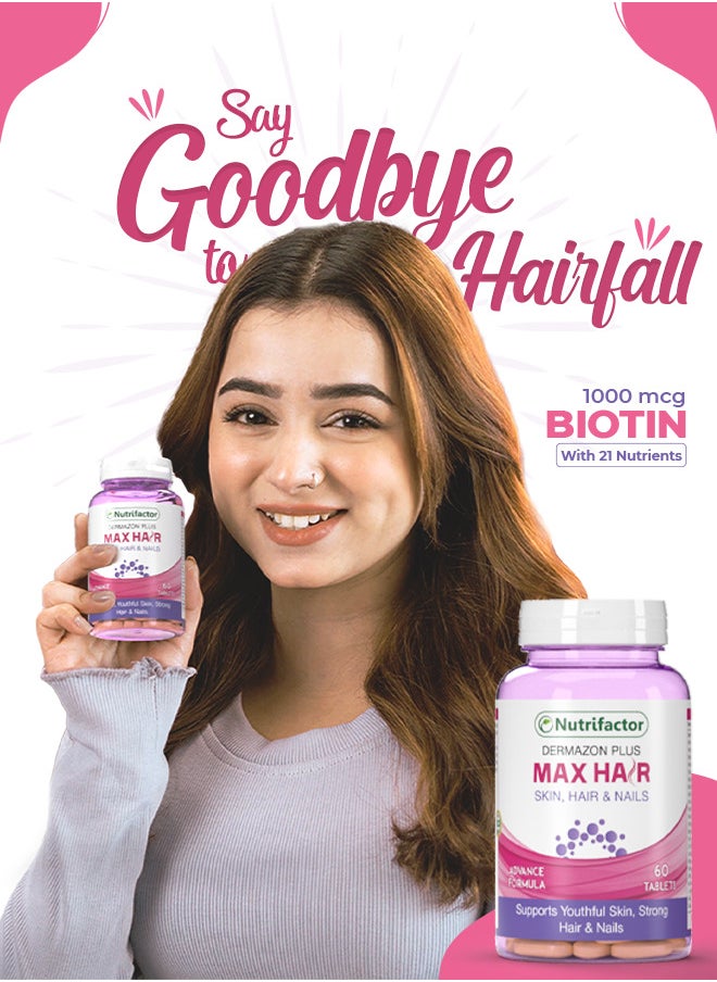 Nutrifactor - Max hair - Complete formula for Hair, Skin & Nails - 60 Tablets - Image 1