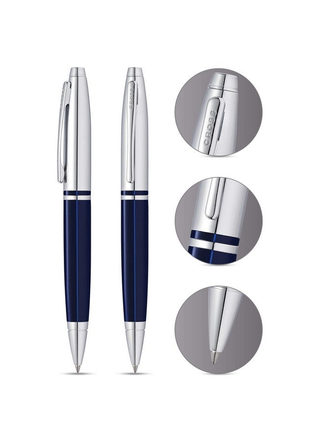 Cross Calais Chrome Ball Pen, Blue - Image 2