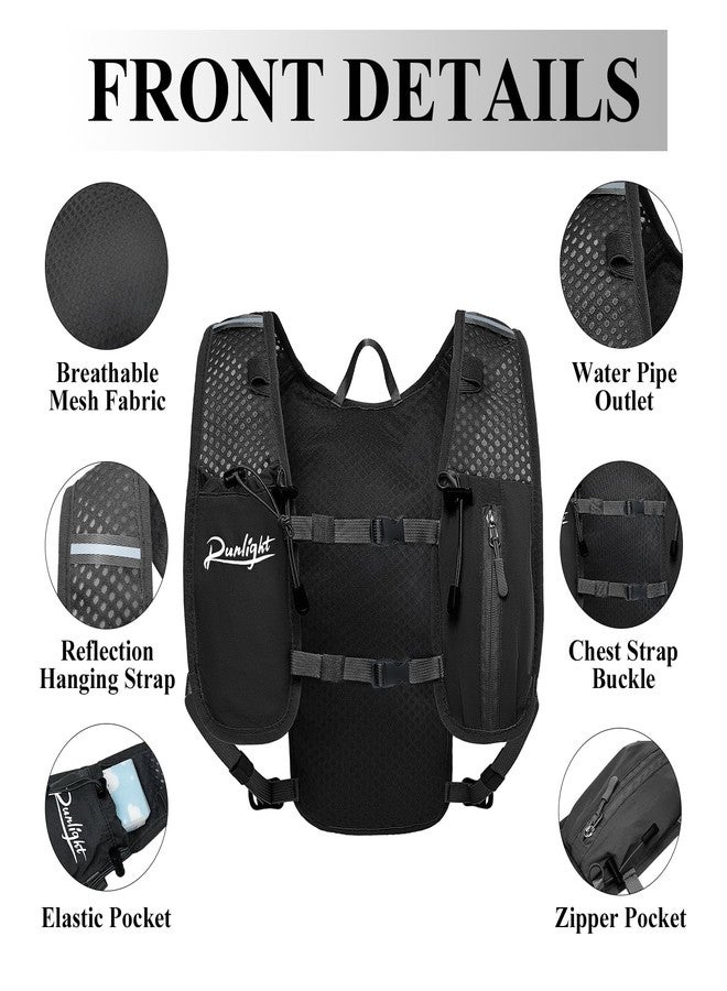 Runlight Running Vest for Women Men,Adjustable Chest Straps Running Hydration Vest with 1.5L Water Bladder,Lightweight Breathable Reflective Running Vest for Trail Running Hiking Black - Image 3
