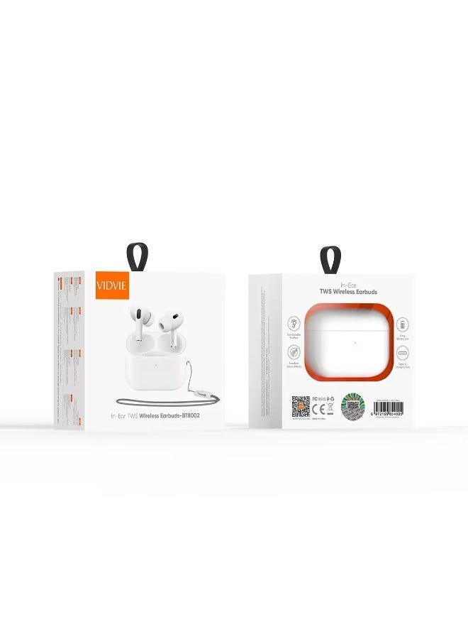 Vidvie BT 8002 Wireless Earbuds, True Wireless Stereo earbuds with stable Bluetooth connectivity, clear sound, and a compact charging case. Designed for everyday listening, calls or travel, BT 8002 delivers reliable sound performance and user-friendly convenience for a budget-friendly price. - Image 2