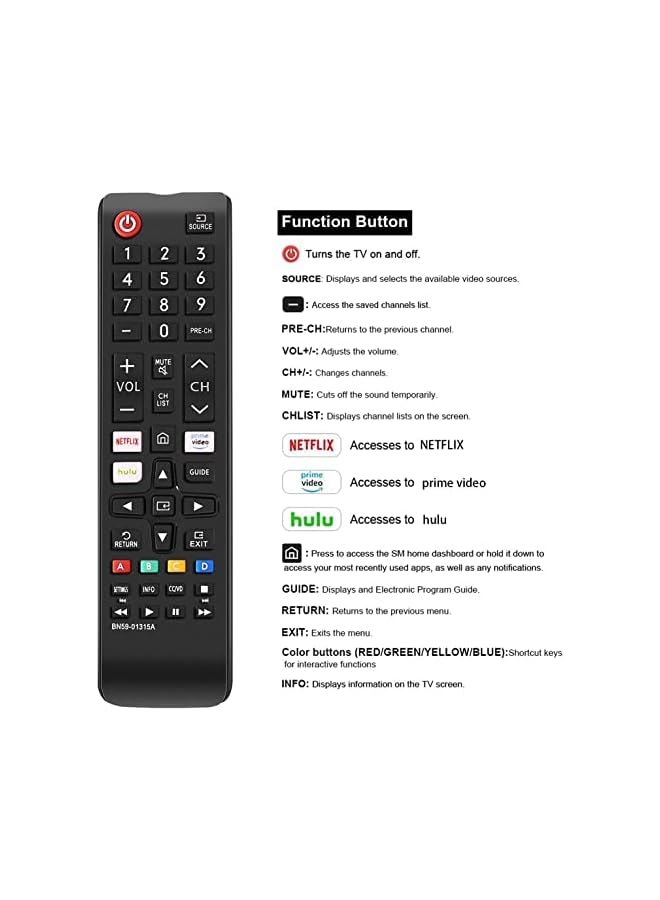 ELTRAZONE Universal Remote Control Compatible with Samsung LCD LED HDTV & 3D Smart TV Models – Easy Setup, Full Function Replacement Controller for Samsung Smart Televisions - Image 3
