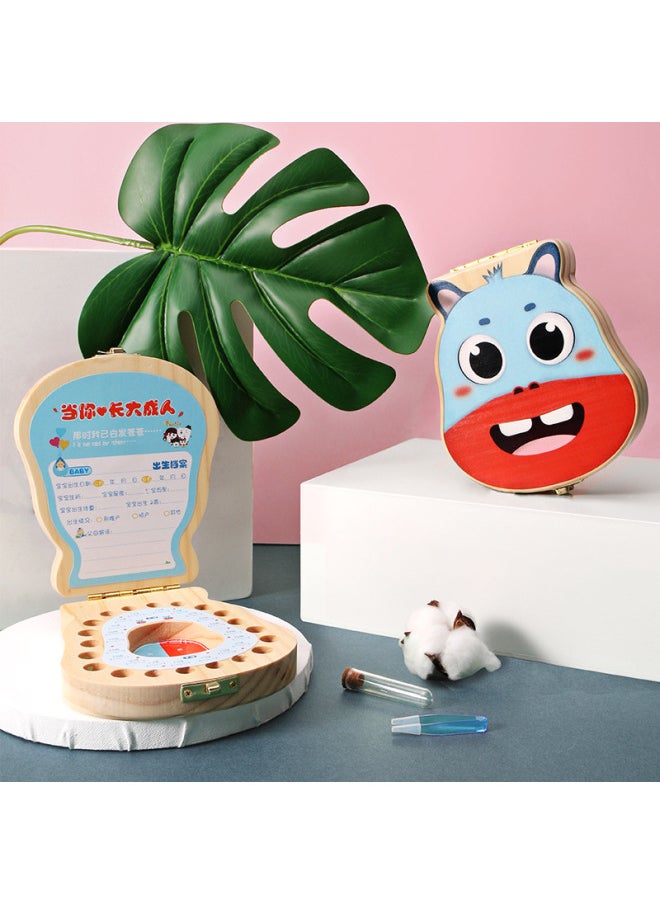 Generic Internet Red With Full English Packaging Baby One-year-old Children's Teeth Fetal Hair Wooden Storage Commemorative Box Gift-Color:TL-Horse Teeth Box  - Image 1
