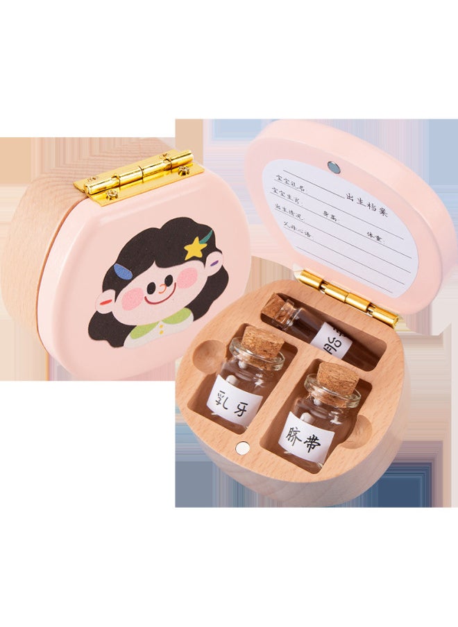 Generic Internet Red With Full English Packaging Baby One-year-old Children's Teeth Fetal Hair Wooden Storage Commemorative Box Gift-Color:TL-Horse Teeth Box  - Image 3