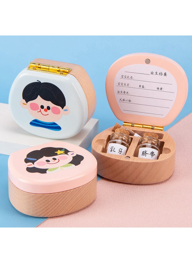 Generic Internet Red With Full English Packaging Baby One-year-old Children's Teeth Fetal Hair Wooden Storage Commemorative Box Gift-Color:TL-Horse Teeth Box  - Image 4
