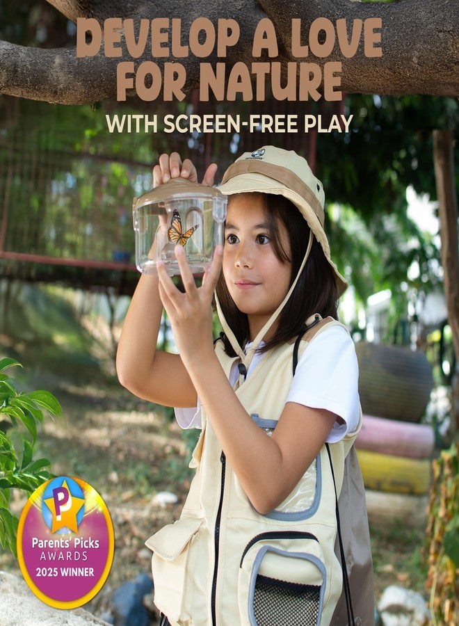 PATHFINDER PANDAS Kids Explorer Kit with Safari Vest, Hat & More - Kids Bug Catching Kit with Adventure Guide & Scavenger Hunt - Cute Dress-Up Zookeeper Costume & Safari Costume for 3-7 Year Old Boys Girls - Image 2