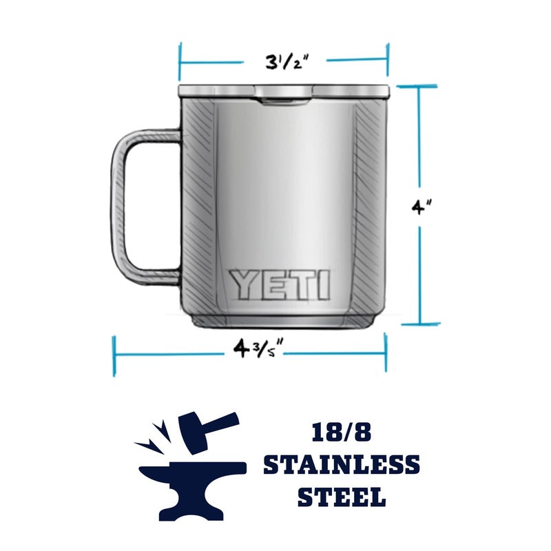 YETI Rambler 10 oz Stackable Mug, Vacuum Insulated, Stainless Steel with MagSlider Lid, Navy - Image 2