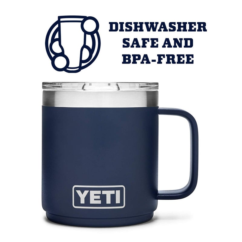 YETI Rambler 10 oz Stackable Mug, Vacuum Insulated, Stainless Steel with MagSlider Lid, Navy - Image 4