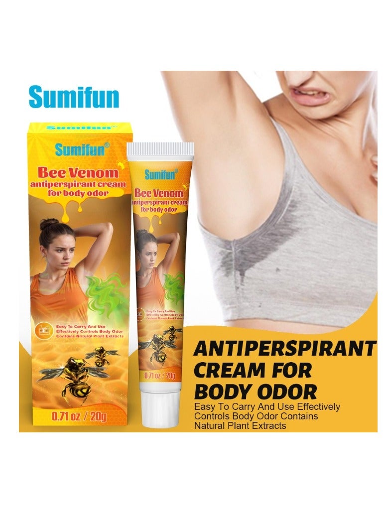 سوميفون كريم مضاد للتعرق من سم النحل لرائحة الجسم ورائحة الإبط وكريم مزيل رائحة الجسم للرجال والنساء يقلل العرق ويزيل الرائحة 20 جرام - Image 1