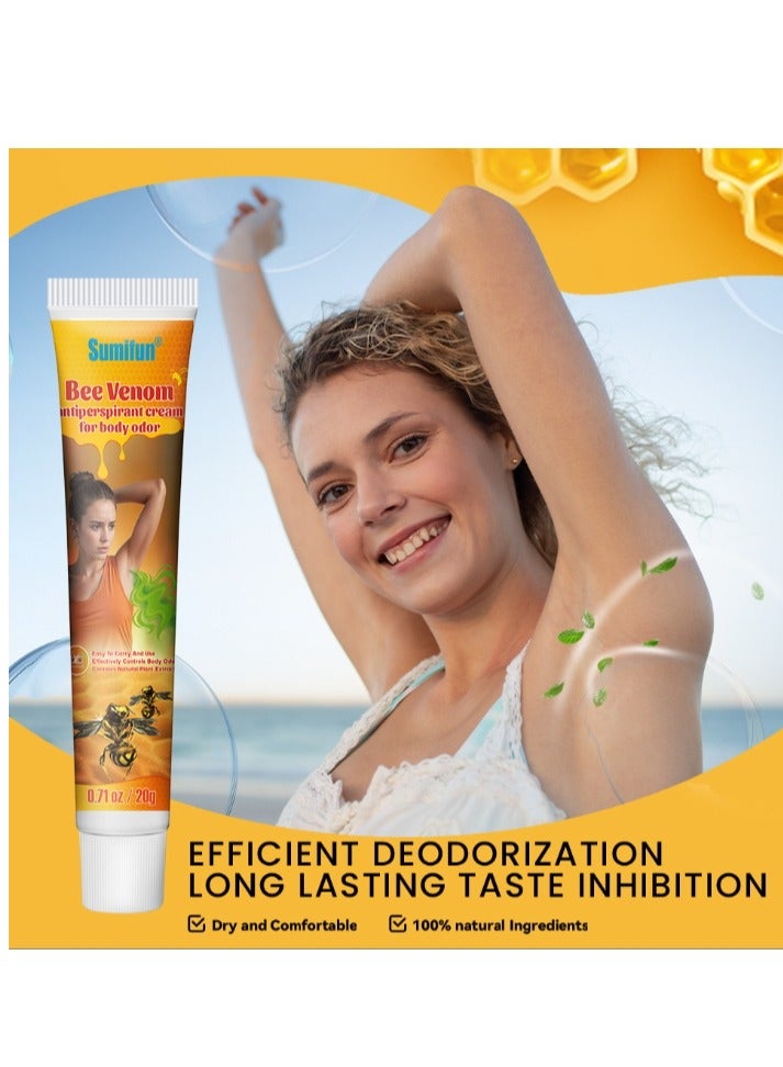 سوميفون كريم مضاد للتعرق من سم النحل لرائحة الجسم ورائحة الإبط وكريم مزيل رائحة الجسم للرجال والنساء يقلل العرق ويزيل الرائحة 20 جرام - Image 5