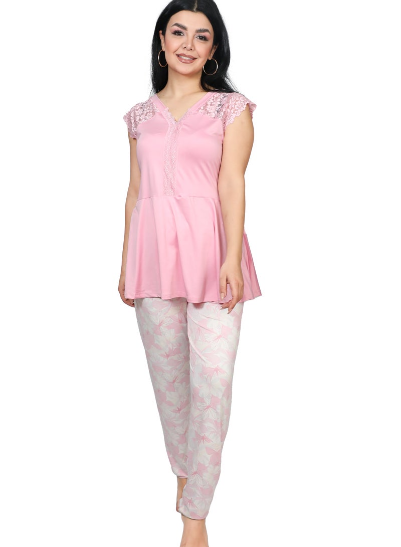 Dadoush Women's 2-Piece Summer Pajama Set - Comfortable and Elegant Sleeveless Summer Pajamas  - Image 1