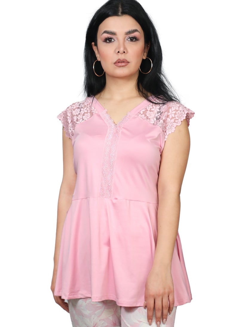 Dadoush Women's 2-Piece Summer Pajama Set - Comfortable and Elegant Sleeveless Summer Pajamas  - Image 2