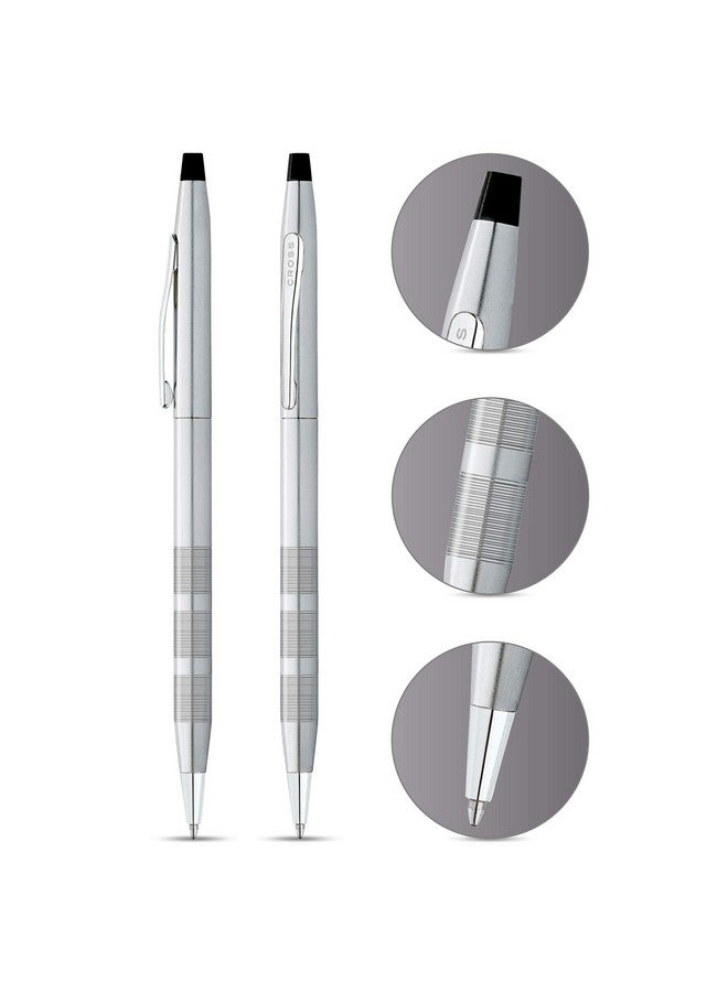 Cross Classic Century Refillable Ballpoint Pen, Medium Ballpen, Includes Premium Gift Box - Satin Chrome - Image 2
