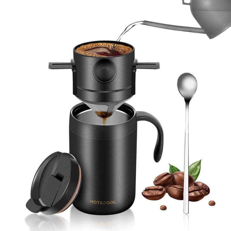 OARSE 16oz Camping Coffee Maker Pour Over Coffee Maker Setï¼ŒCamp Pour Over Setï¼ŒPortable Coffee Kit for Travel, Camping, Offices, Backpacking - Image 1