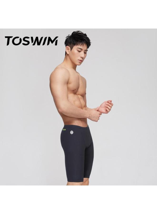 إسكدنيا TOSWIM سراويل سباحة رجالية ملابس سباحة سريعة الجفاف سراويل مضادة للإحراج ملابس سباحة هوت سبرينغز للتدريب الاحترافي للرجال - اللون: أزرق، حجم حيوي: M - Image 4