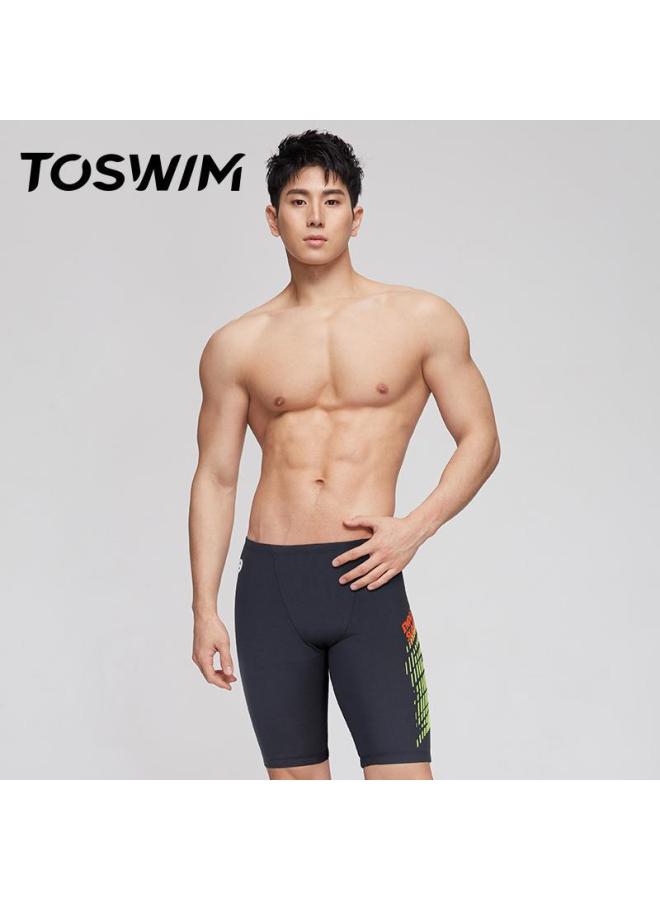 إسكدنيا TOSWIM سراويل سباحة رجالية ملابس سباحة سريعة الجفاف سراويل مضادة للإحراج ملابس سباحة هوت سبرينغز للتدريب الاحترافي للرجال - اللون: أزرق، حجم حيوي: M - Image 2