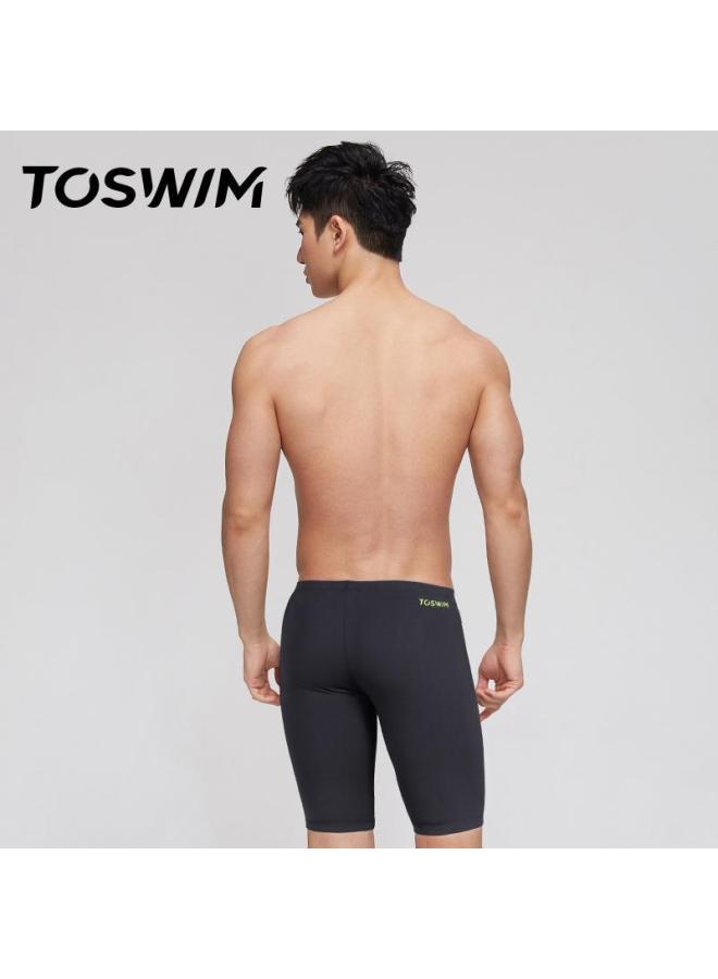 إسكدنيا TOSWIM سراويل سباحة رجالية ملابس سباحة سريعة الجفاف سراويل مضادة للإحراج ملابس سباحة هوت سبرينغز للتدريب الاحترافي للرجال - اللون: أزرق، حجم حيوي: M - Image 5