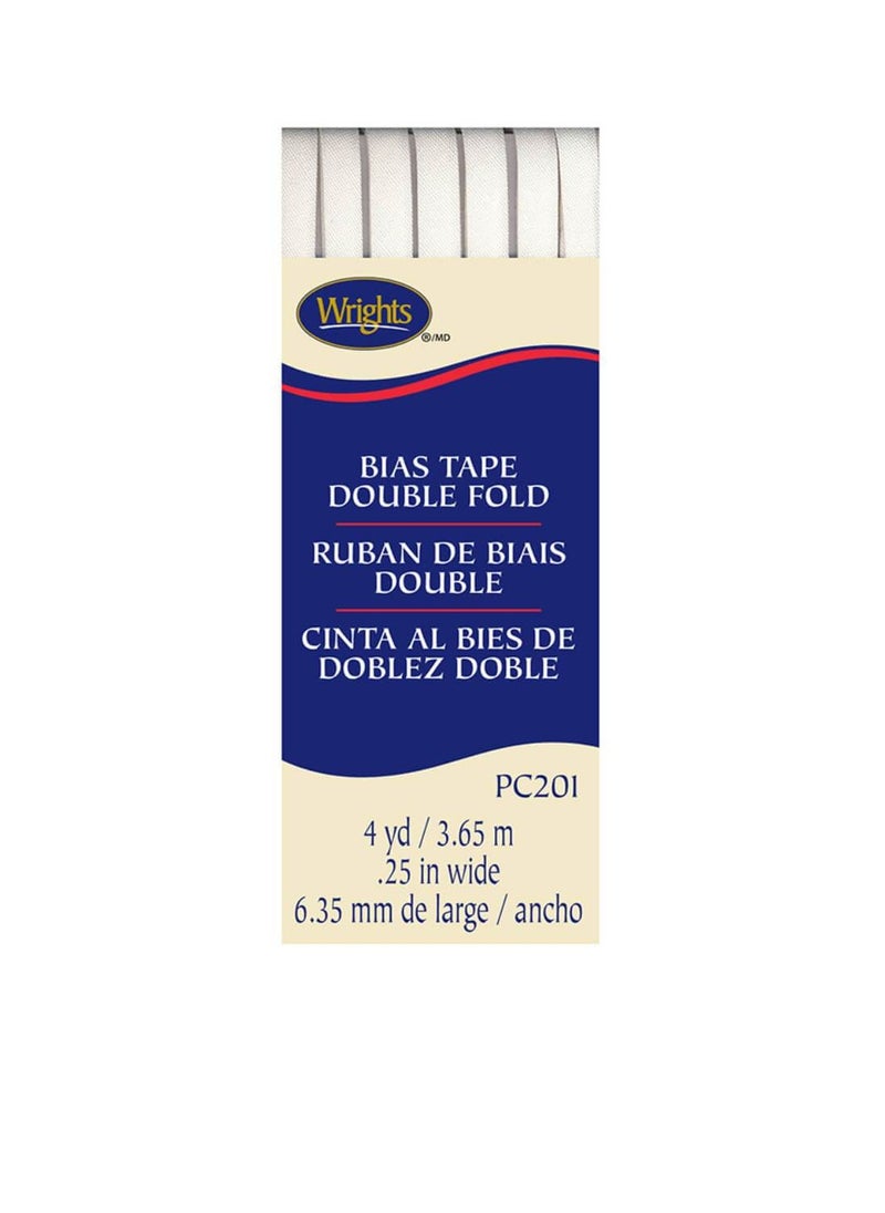 Wrights Double Fold Bias Tape 1/4in x 4yd White  - Image 3