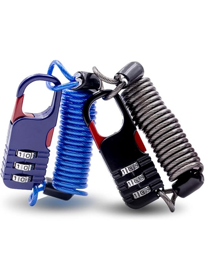 PROMASS PROMASS Combination Padlock 3 Digit Combination Lock, School Gym Locker Portable Wire Rope Combination Lock Luggage Bag Helmet Electric Vehicle Anti-Theft Combination Lock Waterproof Padlock (blue)  - Image 1