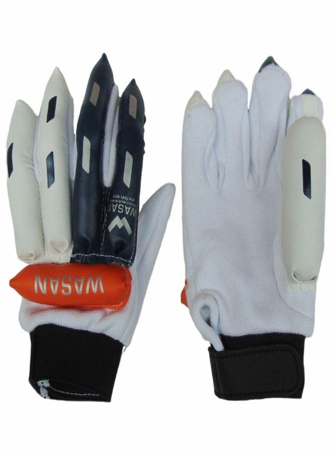 Wasan Polyvinyl Chloride Cricket Batting Gloves Small Boy (7-10 Years), Navy/White - Image 5