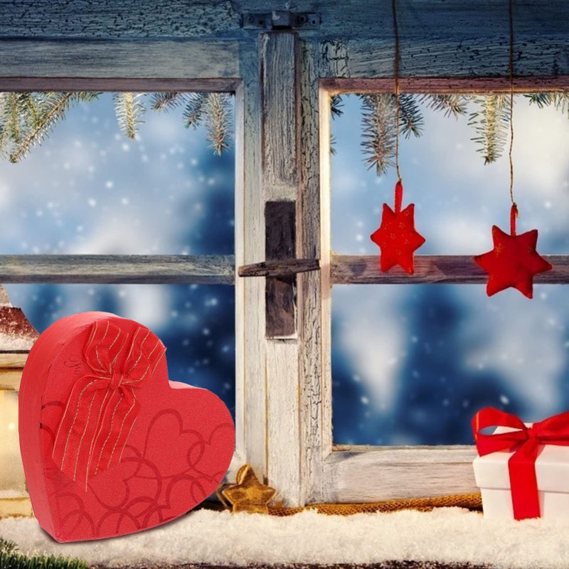 EXCEART Heart Paper Box 4Pcs Heart Shaped Box Box with Cover and Ribbon Storage Case Paper Storage Container for Lovers Mother Father (Red) Heart Packing Box - Image 3