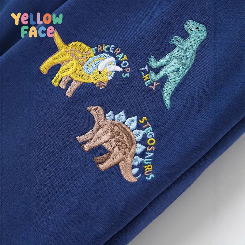 Boys Casual Cotton Pants with Cartoon Embroidery - Image 3