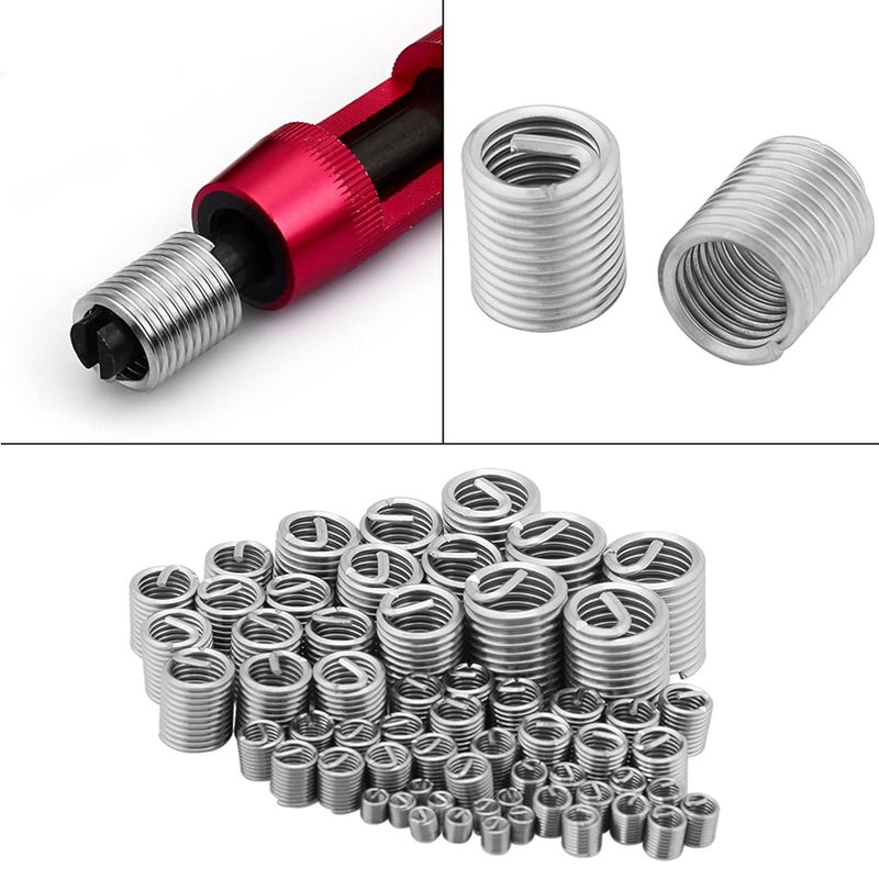 Cocoarm Wire Insert Thread,Helicoil Thread Repair Kit 60Pcs Stainless Steel Wire Screw Sleeve Thread Repair Kit M3 M4 M5 M6 M8 M10,Threaded Inserts for Automotive Repairs - Image 2
