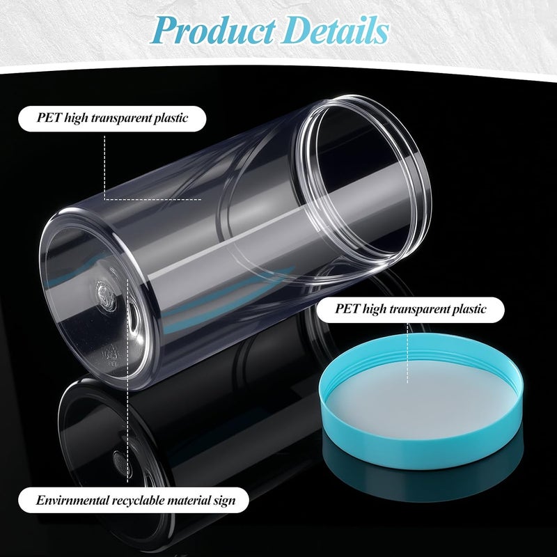 Patelai 4 Pieces Round Wide-mouth Leak Proof Plastic Container Jars with Lids for Travel Storage Makeup Beauty Products Face Creams Oils Salves Ointments DIY Making(32 Ounce,Blue) - Image 3