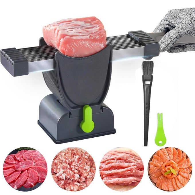 NIOSAV FRESH MEAT SLICERMEAT CHOPPERMANUAL MEAT CUTTERFOOD SLICES AND MINCED FRESH BEEF PORK AND MUTTON2MM4MM CUTTING MEATCUTRESISTANT GLOVES