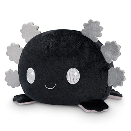 TeeTurtle - The Original Reversible Axolotl Plushie - Black + Pumpkin - Cute Sensory Fidget Stuffed Animals That Show Your Mood - Perfect for Halloween! - Image 2