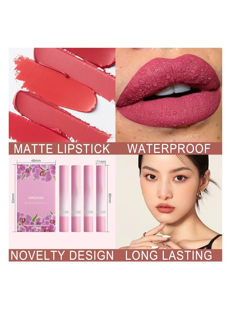 SYOSI 4-Piece Nude Matte Lipstick Set – the perfect addition to your makeup collection. This set includes four stunning nude shades, carefully selected to complement any occasion or outfit  - Image 5