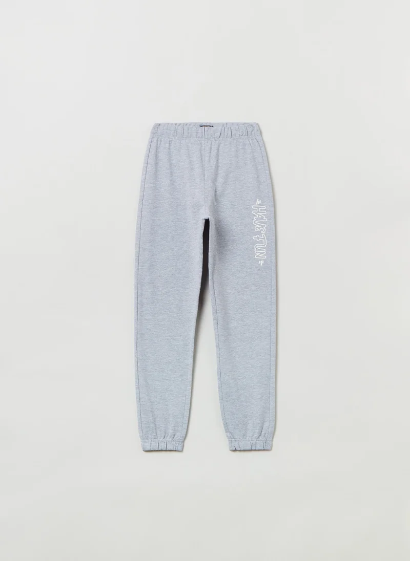 Ovs Plush joggers with printed lettering