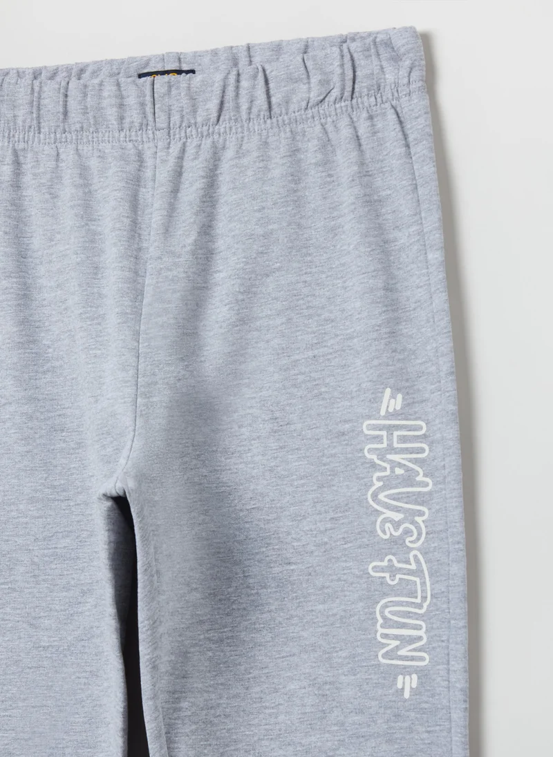 Ovs Plush joggers with printed lettering