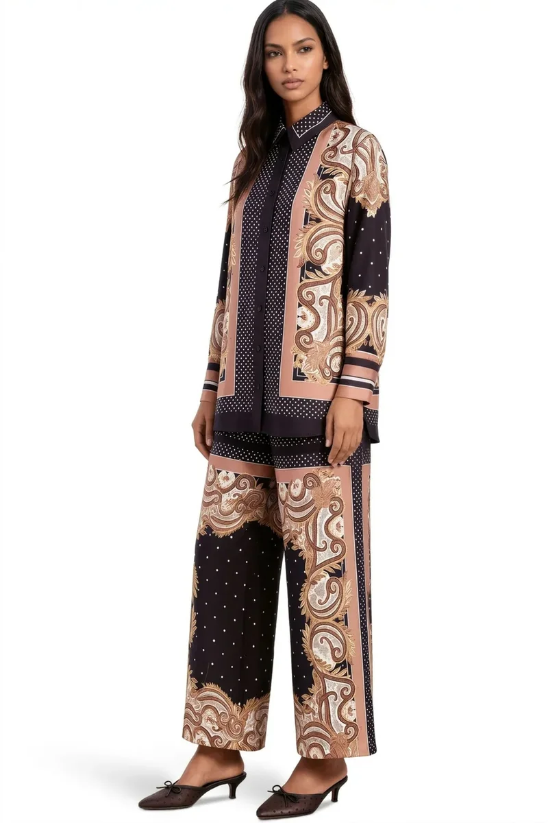 جينيفر Cotton Viscose Two-Piece Coord