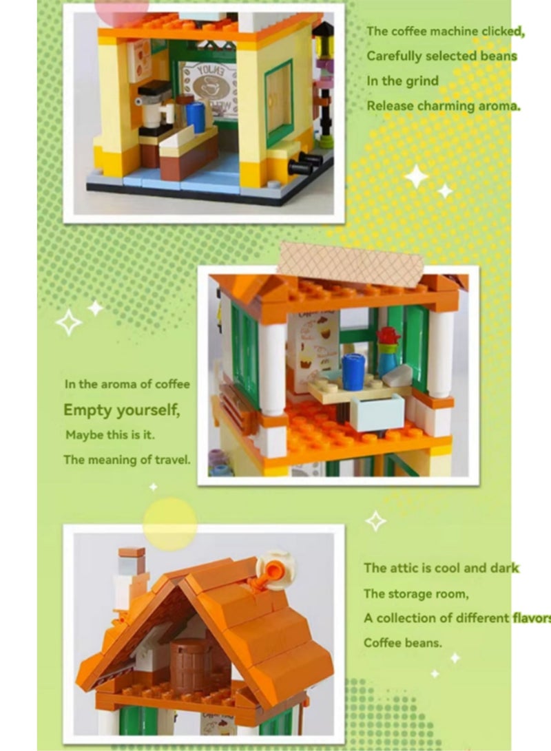 Coffee Time 277pcs, Street View House Set Building Block Toys, Educational Assembly Model Gift For Children - Image 3