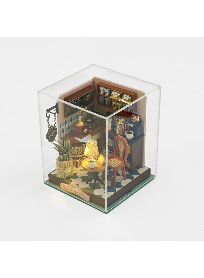 Bluejw Hongda Diy Cabin Music Moment Wooden Handmade Architectural Assembled Mini Cabin Creative Toys Gift Ornaments - Image 1