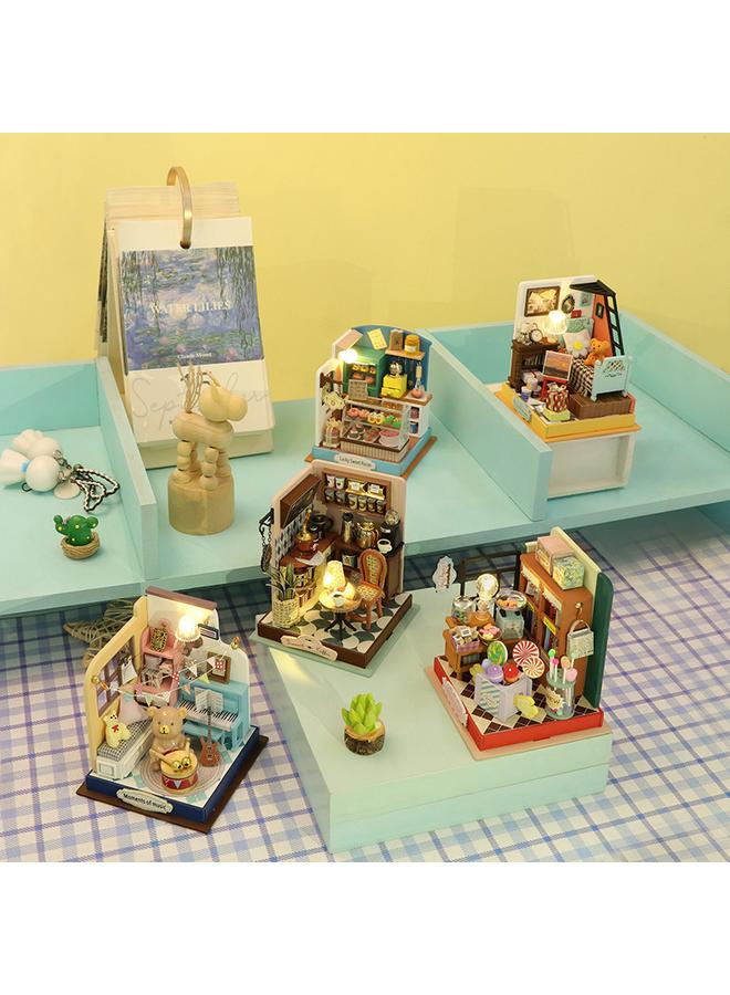 Bluejw Hongda Diy Cabin Music Moment Wooden Handmade Architectural Assembled Mini Cabin Creative Toys Gift Ornaments - Image 2