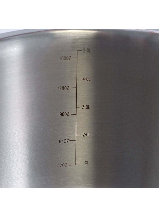 DANUBE HOME Celina Stainless Steel Casserole With Ss Lid 2.5Mm Stainless Steel Non-Stick Stockpot With Cover For Kitchen W24Xh12.5Cm - Silver - Image 3