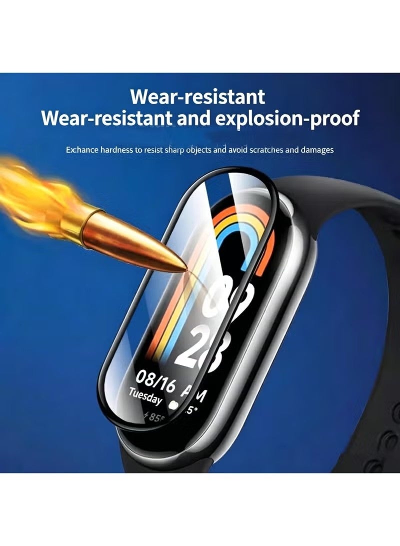 واقي شاشة لساعة Xiaomi Mi Band 10 يتميز بميزة المحاذاة التلقائية، ويوفر تغطية كاملة؛ وهو عبارة عن طبقة حماية شفافة وعالية الدقة، مقاومة للخدش وخالية من الفقاعات. - Image 3