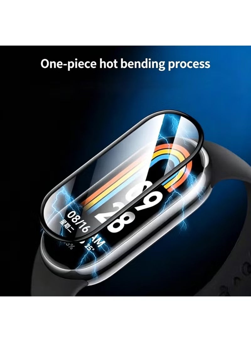 واقي شاشة لساعة Xiaomi Mi Band 10 يتميز بميزة المحاذاة التلقائية، ويوفر تغطية كاملة؛ وهو عبارة عن طبقة حماية شفافة وعالية الدقة، مقاومة للخدش وخالية من الفقاعات. - Image 4