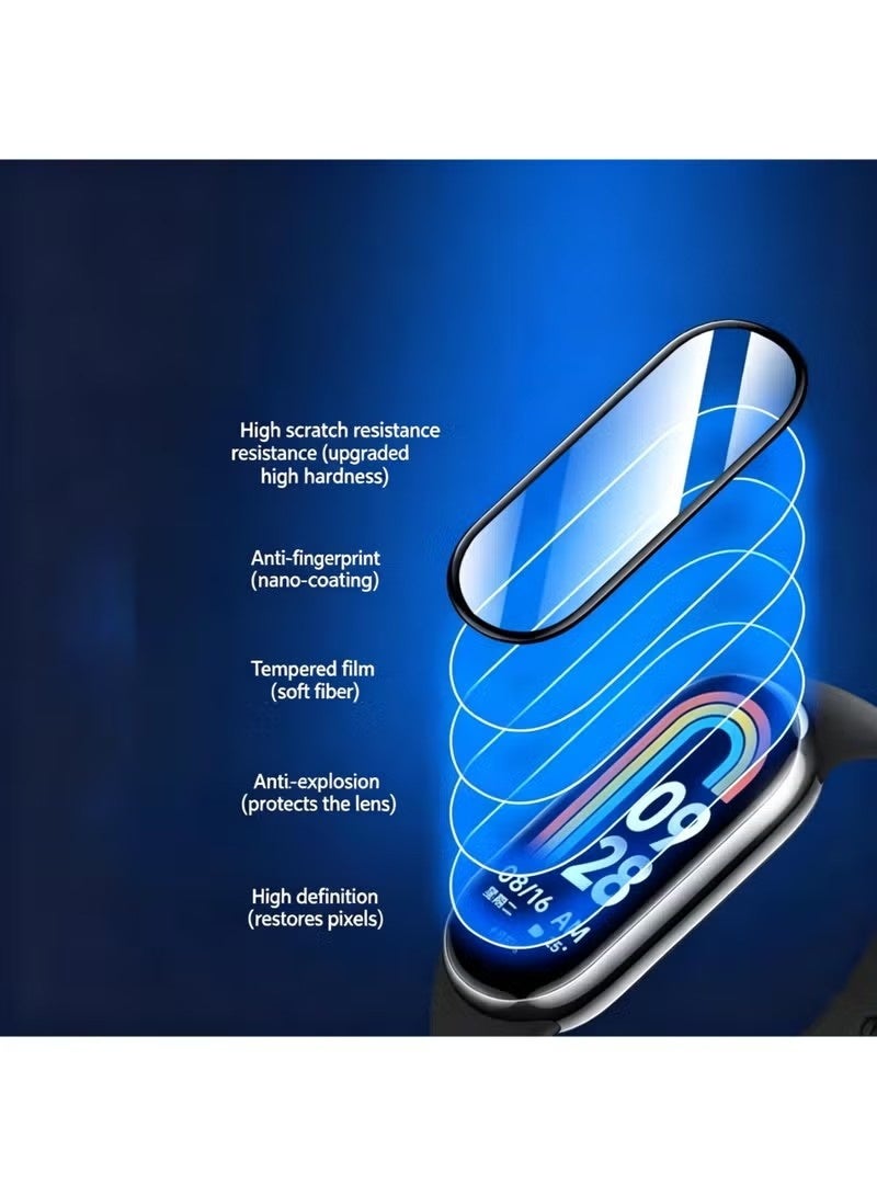 واقي شاشة لساعة Xiaomi Mi Band 10 يتميز بميزة المحاذاة التلقائية، ويوفر تغطية كاملة؛ وهو عبارة عن طبقة حماية شفافة وعالية الدقة، مقاومة للخدش وخالية من الفقاعات. - Image 2