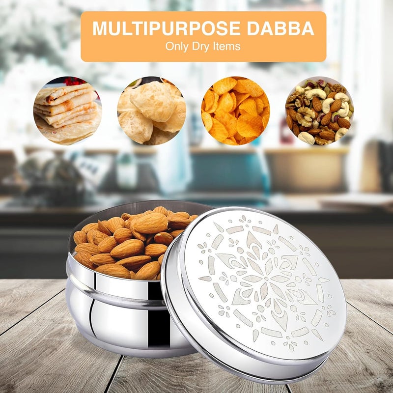 Expresso صندوق دبا/حاوية/صندوق تخزين صغير/ميني من الفولاذ المقاوم للصدأ، مجموعة من 6 صناديق غداء للأطفال | محكم الإغلاق | صندوق وجبات خفيفة مقاوم للتسرب، صندوق تيفين للأطفال في المدرسة والبالغين مجموعة ن من 6 (75 مل) - Image 5