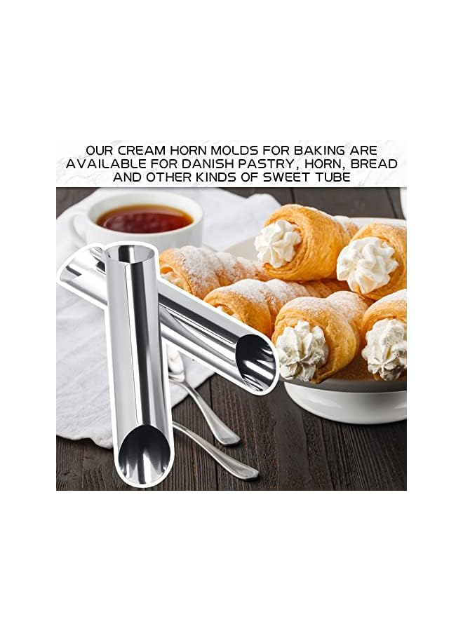S-TOP 50 Pcs Cannoli Tubes Stainless Steel Cannoli Forms Cream Horn Molds Non Stick Danish Pastry Molds for Croissant Shell Cream Roll Baking Cookie Dough (Tubes) - Image 2
