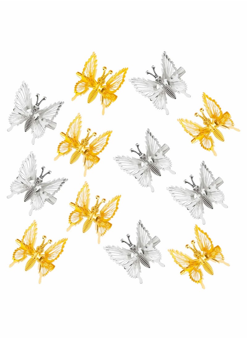 SYOSI Butterfly Hair Clips, 3D Metal Moving Butterfly Hair Claw Pins, Cute Butterfly Hair Styling Accessories, 12 pcs  - Image 1