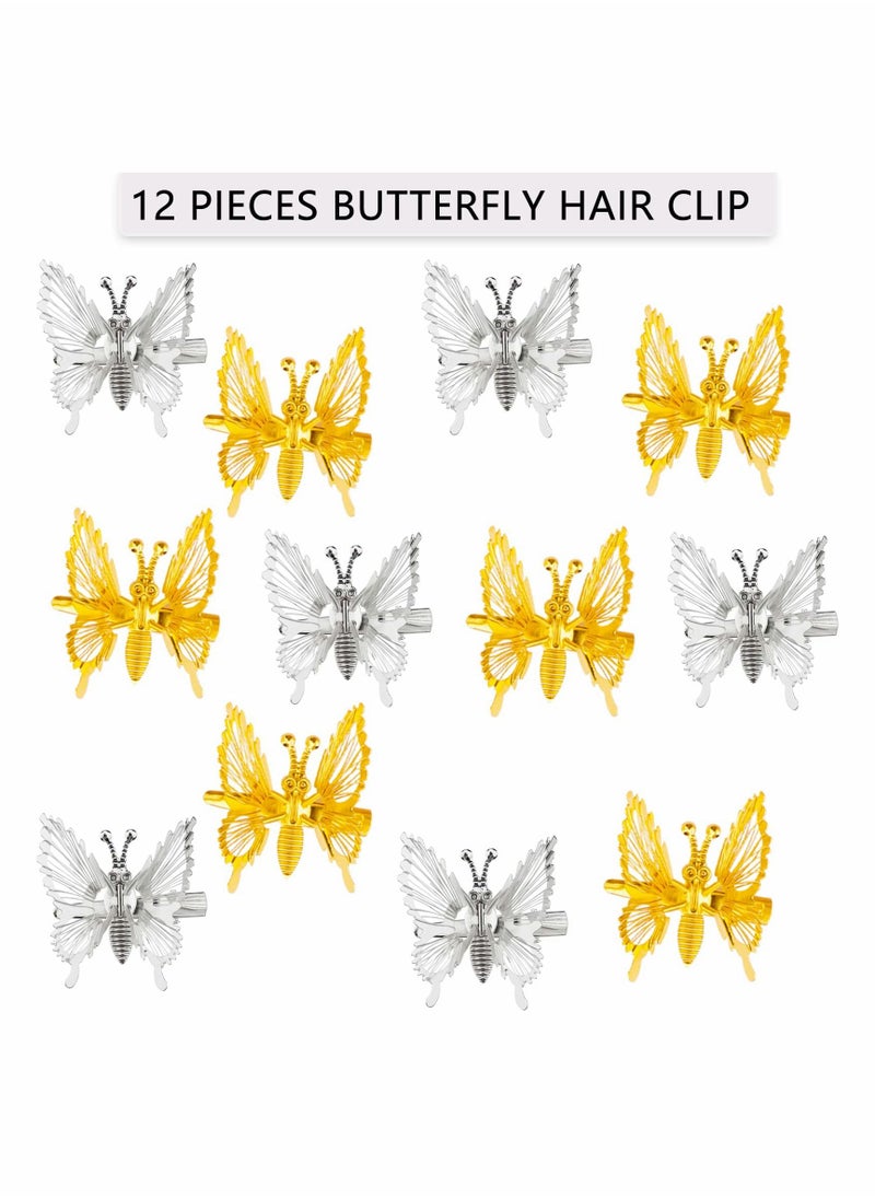 SYOSI Butterfly Hair Clips, 3D Metal Moving Butterfly Hair Claw Pins, Cute Butterfly Hair Styling Accessories, 12 pcs  - Image 4