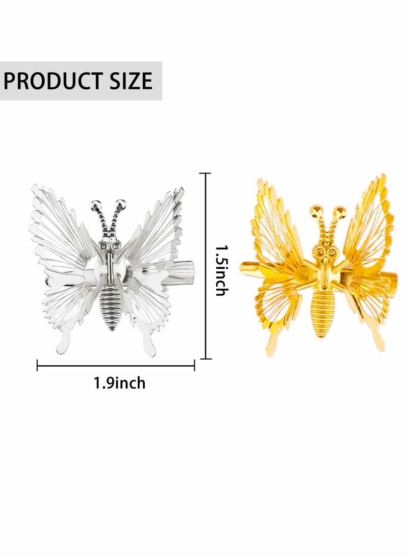 SYOSI Butterfly Hair Clips, 3D Metal Moving Butterfly Hair Claw Pins, Cute Butterfly Hair Styling Accessories, 12 pcs  - Image 5