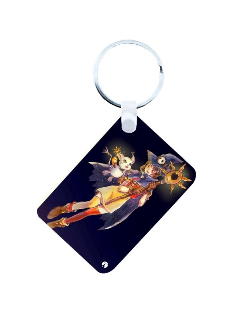 RKN Anime Digimon Printed Keychain Blue/Yellow/White