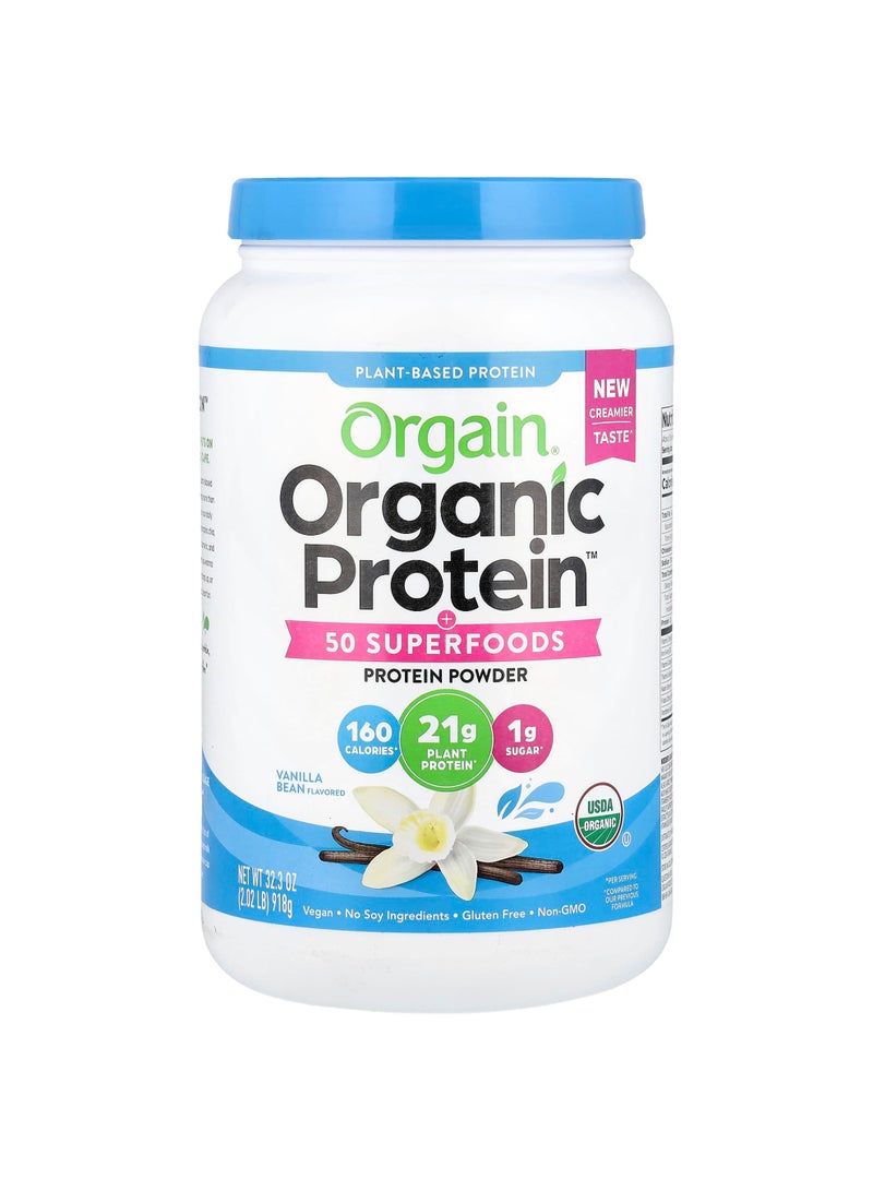 Organic Protein™ + 50 Superfoods Powder, Vanilla Bean, 2.02 lb (918 g)