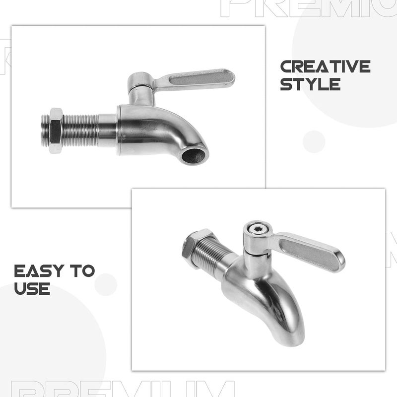 Spigot for Beverage Dispenser - Stainless Steel Drink Spigot - Replacement Water Dispenser Faucet - Fits 16mm (5/8 inch) Opening - Easy Spout for Tea, Juice Milk Wine Beer - Image 3